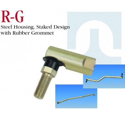 R-G Series Ball Joints / Steel Housing , Staked Design with Rubber Grommet